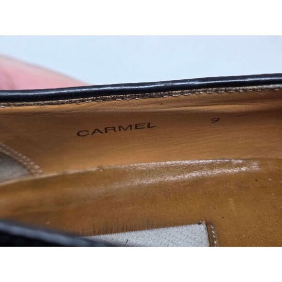 MEZLAN CARMEL BLACK CROCODILE LEATHER TASSEL LOAFERS SHOES WOVEN SPAIN SIZE 9 W